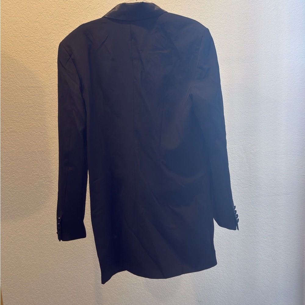 Bardot Black Double-Breasted Blazer Dress with Satin Trim - Picture 8 of 8
